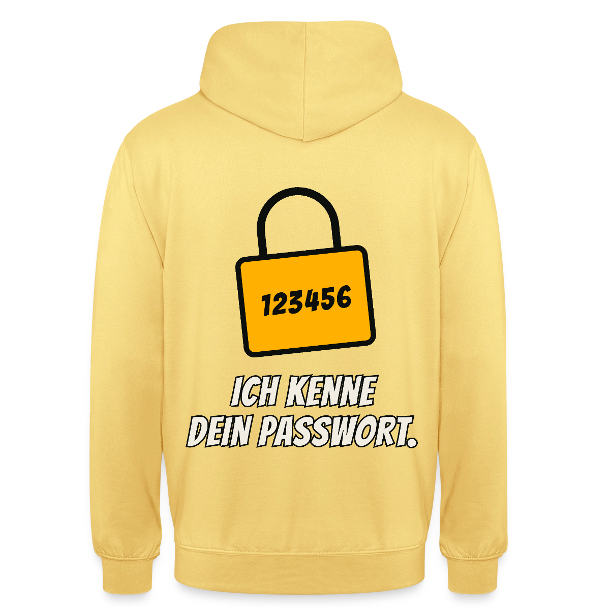 Ich kenne dein Passwort. Motiv-Hoodie unisex, Farbe Zitronengelb