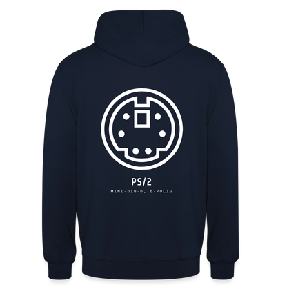 "PS/2, Mini-DIN-6" Motiv-Hoodie unisex, Farbe Navy