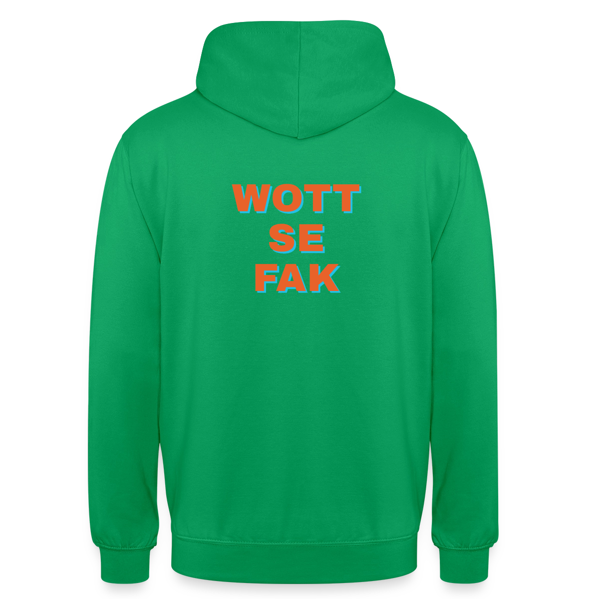 Wott se fak. Block-Motiv Motiv-Hoodie unisex, Farbe Kelly Green