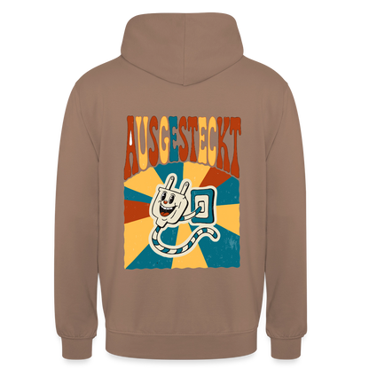 "Ausgesteckt. Midcentury-Motiv" Motiv-Hoodie unisex, Farbe Mokka