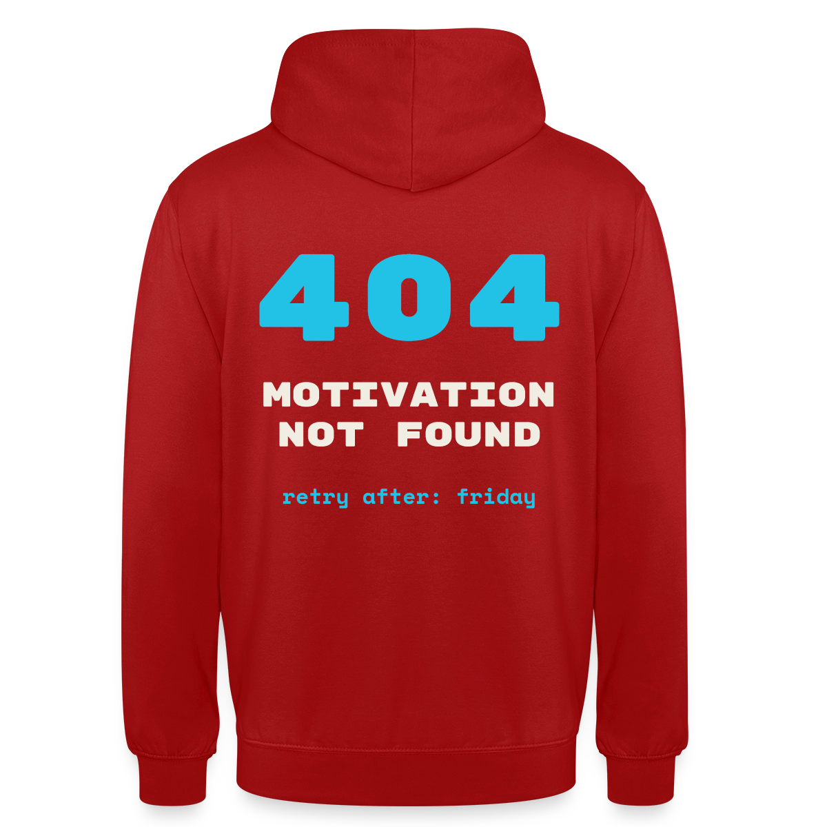404 Motivation not found. Retry after: friday Motiv-Hoodie unisex, Farbe Rot