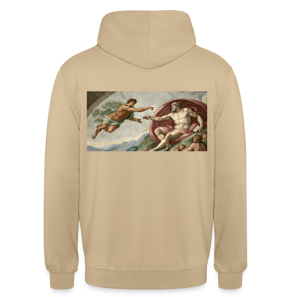 Die Schnittstelle. Renaissance-Motiv Motiv-Hoodie unisex, Farbe Beige
