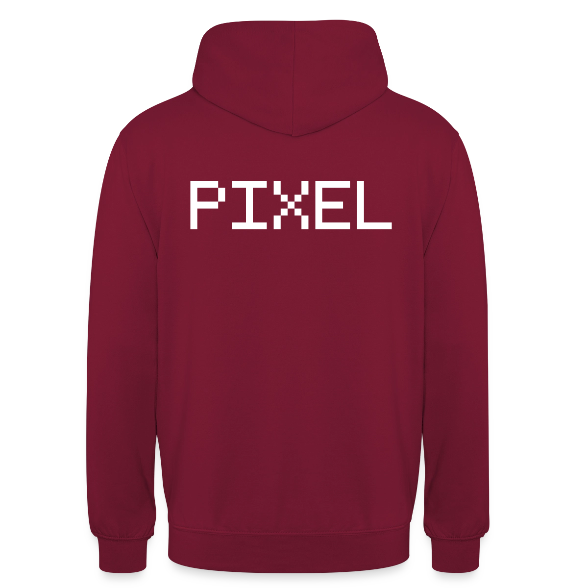 Pixel. Monochrom-Motiv Motiv-Hoodie unisex, Farbe Bordeaux