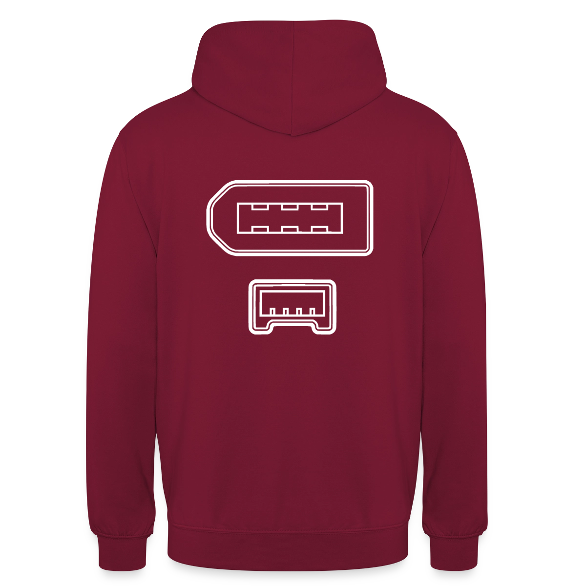 "IEEE 1394" Motiv-Hoodie unisex, Farbe Bordeaux