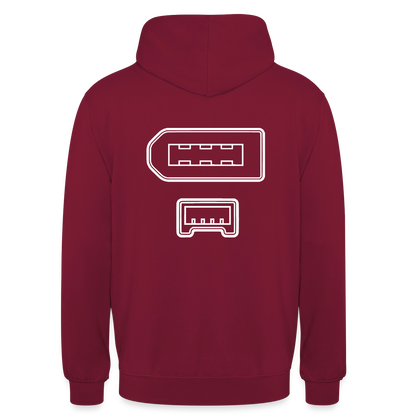 "IEEE 1394" Motiv-Hoodie unisex, Farbe Bordeaux