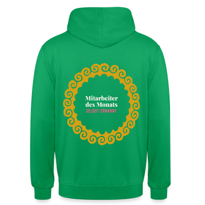 "Mitarbeiter des Monats, selbst ernannt. Gold-Motiv" Motiv-Hoodie unisex, Farbe Kelly Green