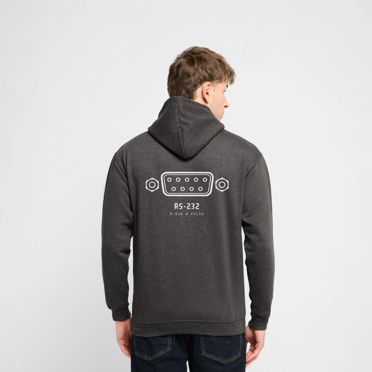 RS-232, D-Sub 9-polig Motiv-Hoodie unisex, Farbe Anthrazit, Model