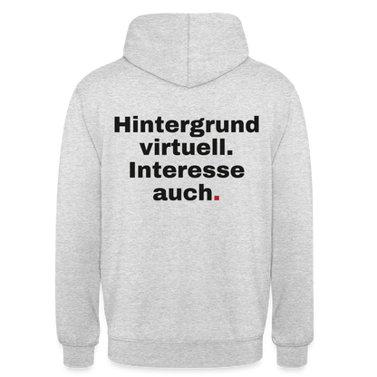 Hintergrund virtuell Motiv-Hoodie unisex, Farbe Hellgrau meliert