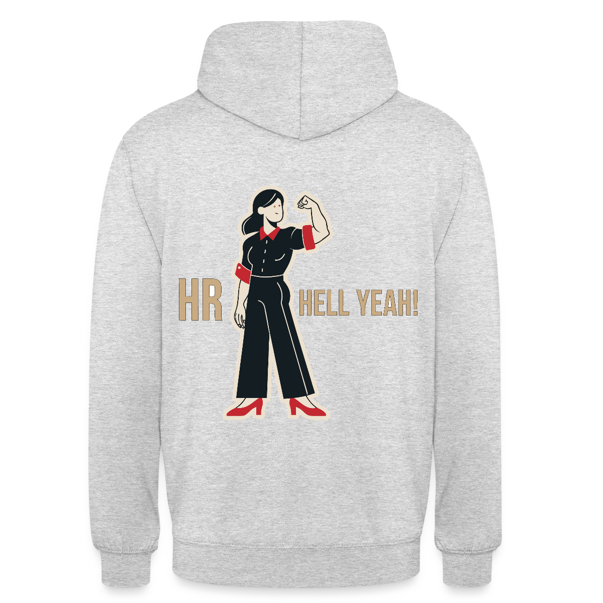 HR. Hell yeah! Motiv-Hoodie unisex, Farbe Hellgrau meliert