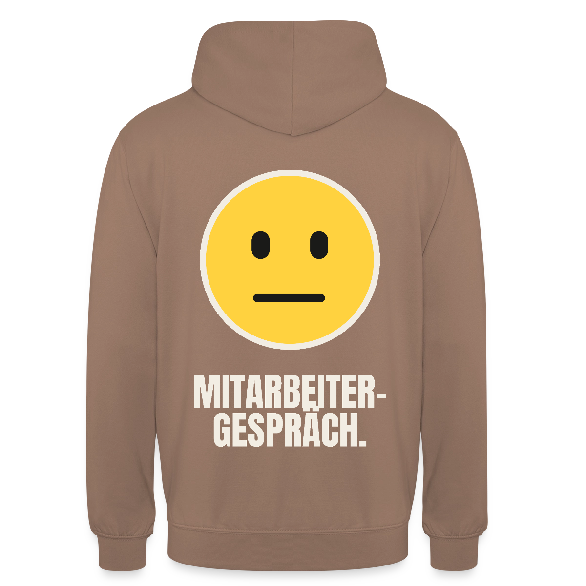 Mitarbeitergespräch. Motiv-Hoodie unisex, Farbe Mokka