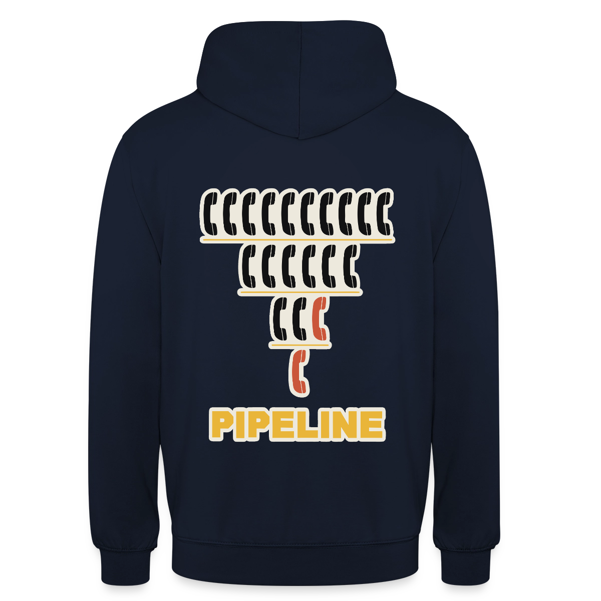 Pipeline. Isotype-Motiv Motiv-Hoodie unisex, Farbe Navy