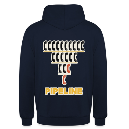 Pipeline. Isotype-Motiv Motiv-Hoodie unisex, Farbe Navy