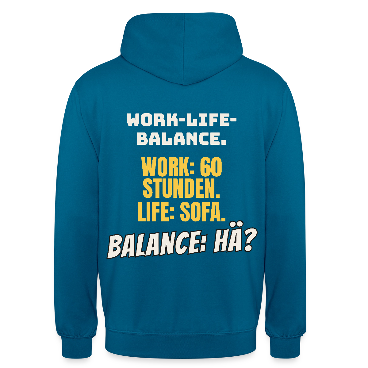 Balance: hä? Motiv-Hoodie unisex, Farbe Tiefseeblau