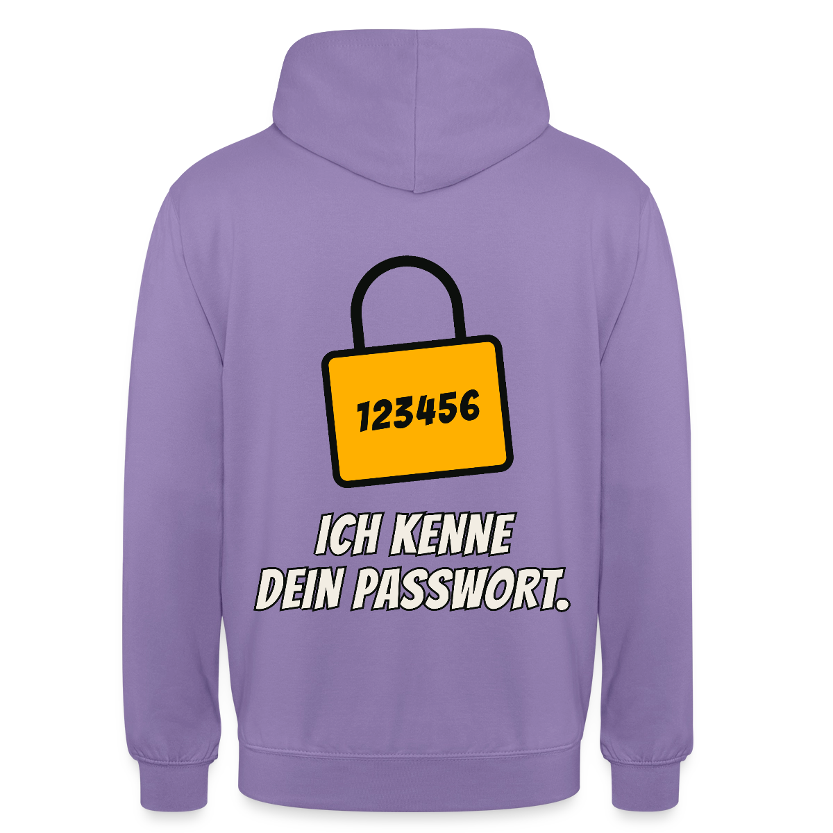 Ich kenne dein Passwort. Motiv-Hoodie unisex, Farbe Lavendel