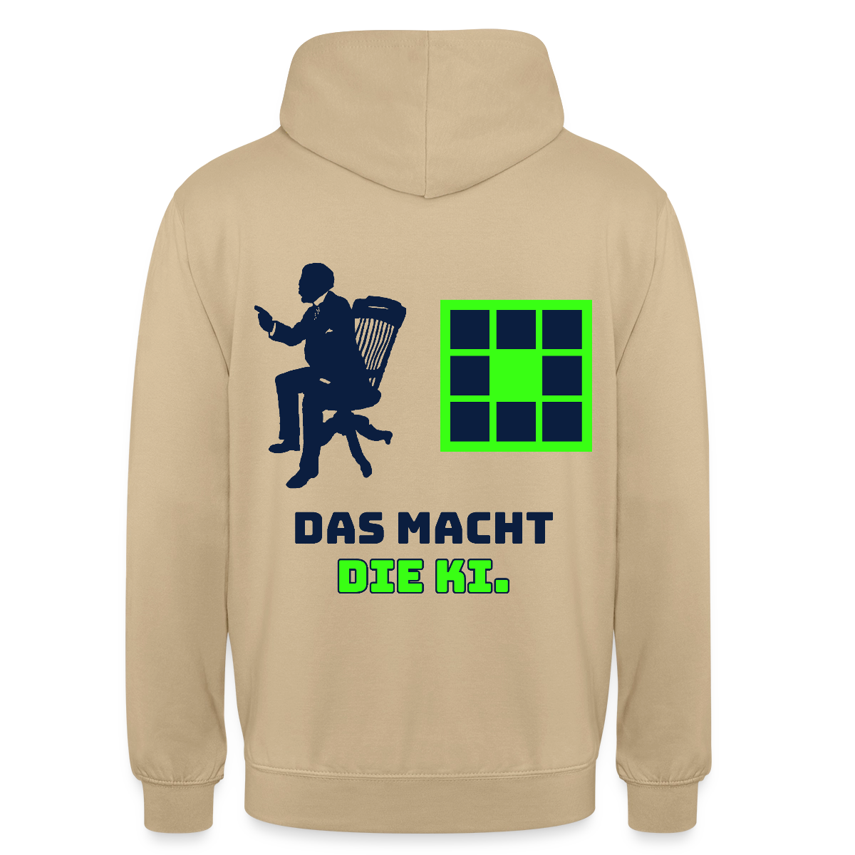 Das macht die KI. Motiv-Hoodie unisex, Farbe Beige