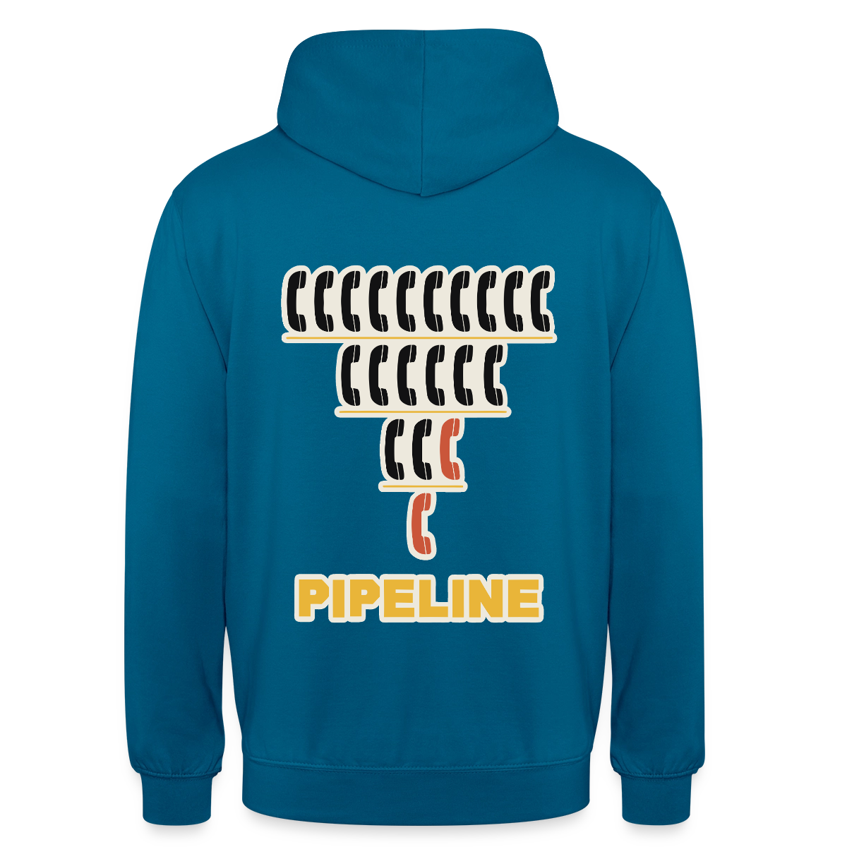 Pipeline. Isotype-Motiv Motiv-Hoodie unisex, Farbe Tiefseeblau