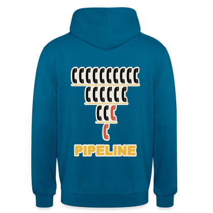 Pipeline. Isotype-Motiv Motiv-Hoodie unisex, Farbe Tiefseeblau