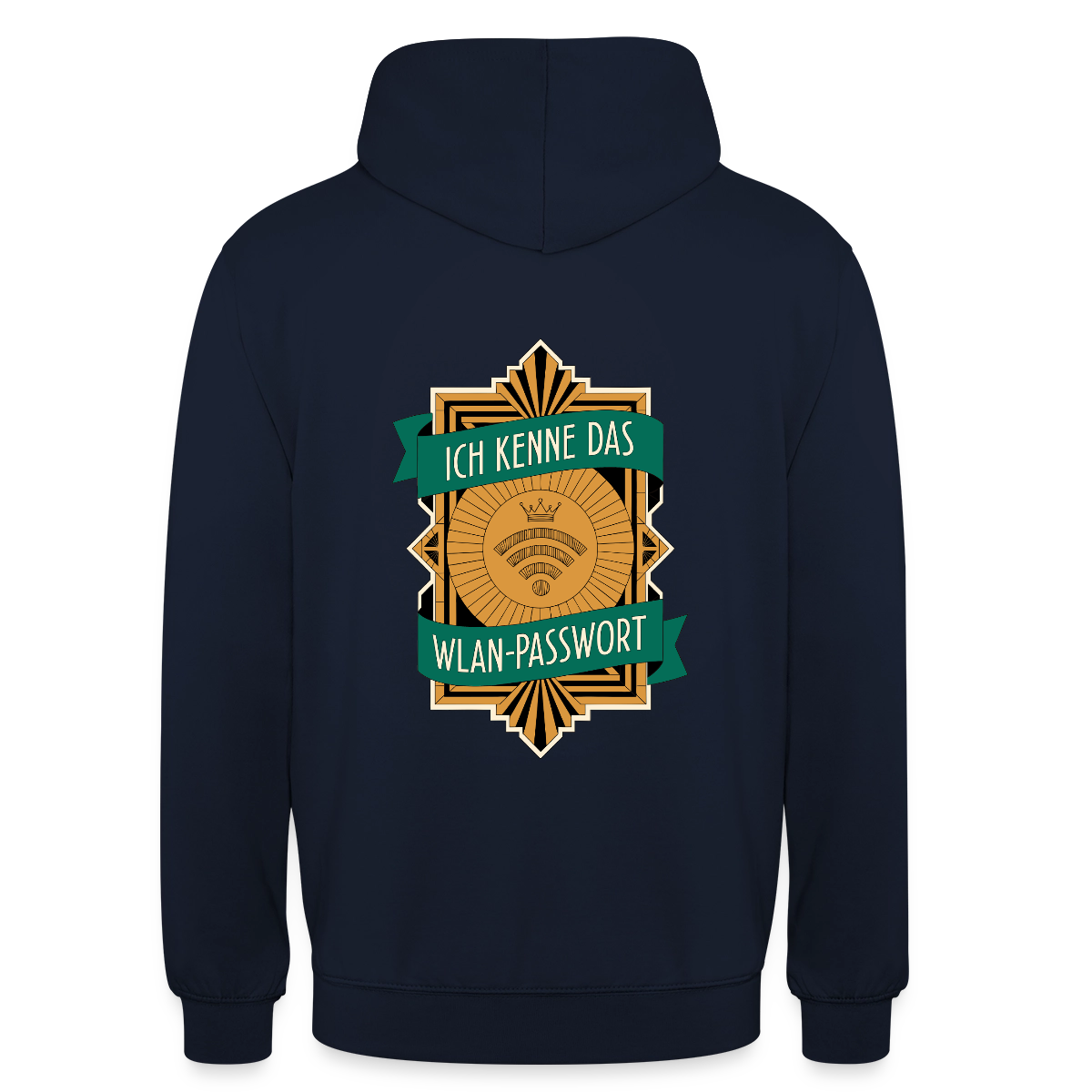 Ich kenne das WLAN-Passwort. Motiv-Hoodie unisex, Farbe Navy