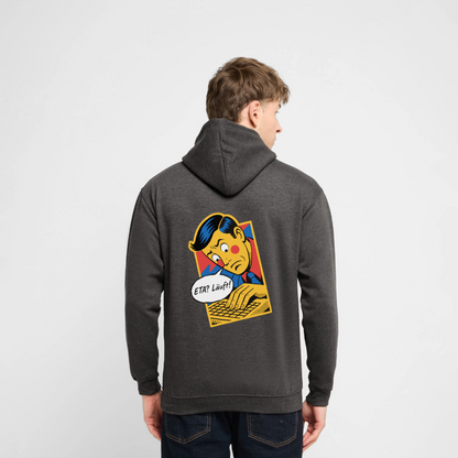 "ETA? Läuft! Popart-Motiv" Motiv-Hoodie unisex, Farbe Anthrazit