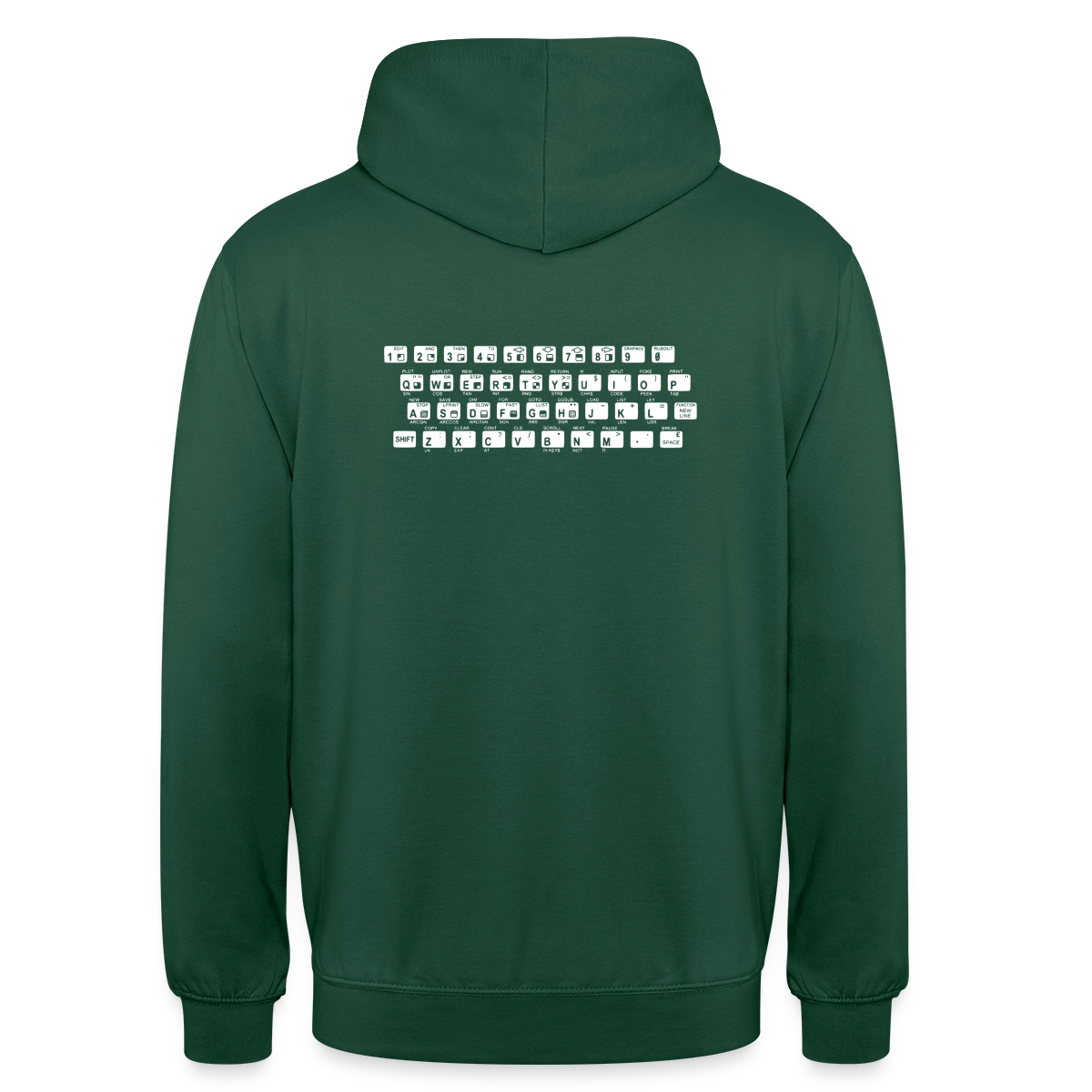48K ZX Spectrum Motiv-Hoodie unisex, Farbe Flaschengrün