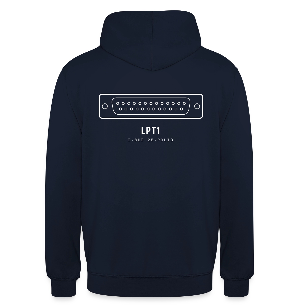 "LPT1, D-Sub 25-polig" Motiv-Hoodie unisex, Farbe Navy