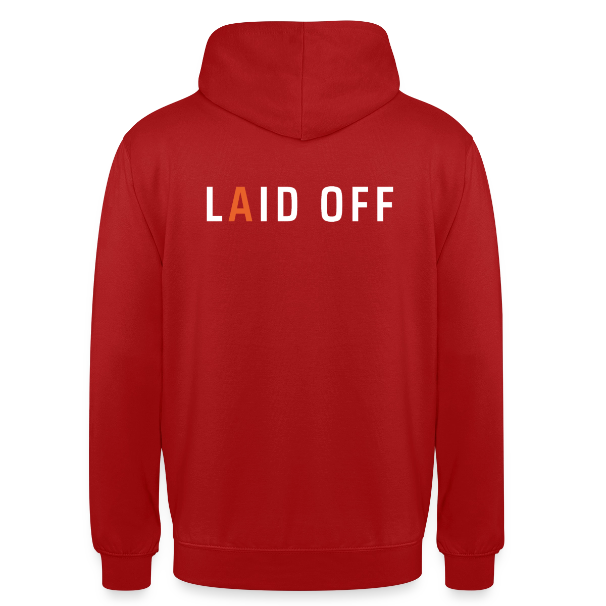 Laid off. Typo-Motiv Motiv-Hoodie unisex, Farbe Rot
