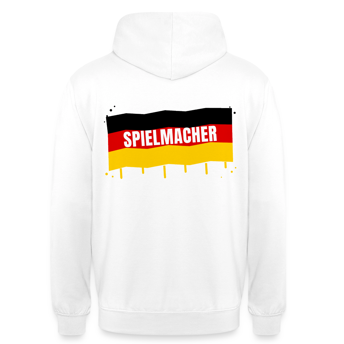 Spielmacher. Fahnen-Motiv Motiv-Hoodie unisex, Farbe Weiß