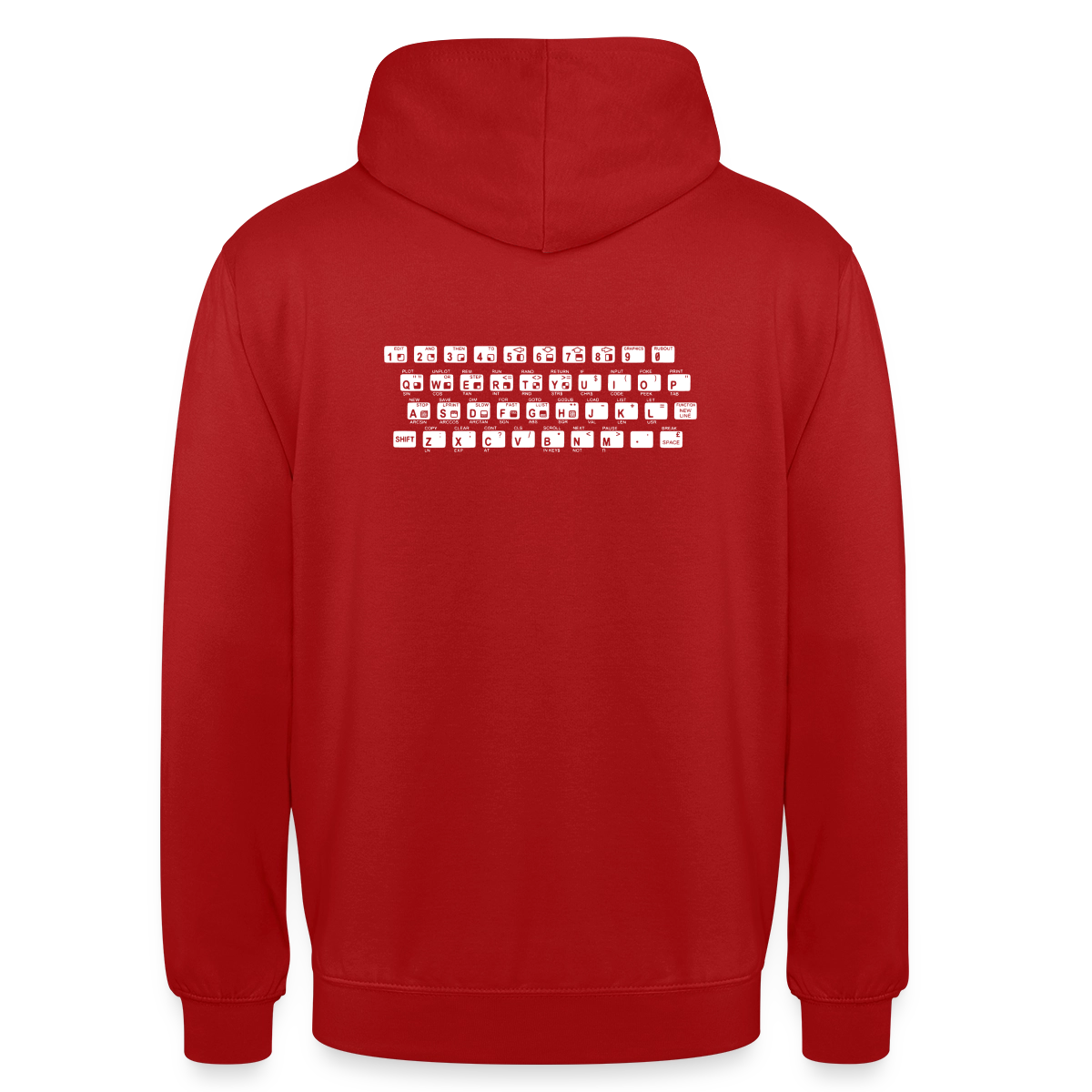 48K ZX Spectrum Motiv-Hoodie unisex, Farbe Rot