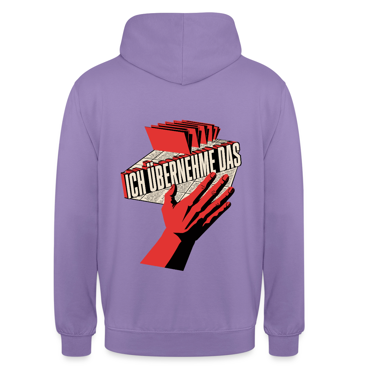 Ich übernehme das. Konstruktivismus-Motiv Motiv-Hoodie unisex, Farbe Lavendel