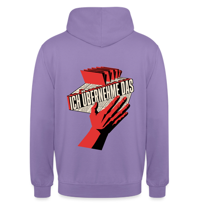 Ich übernehme das. Konstruktivismus-Motiv Motiv-Hoodie unisex, Farbe Lavendel
