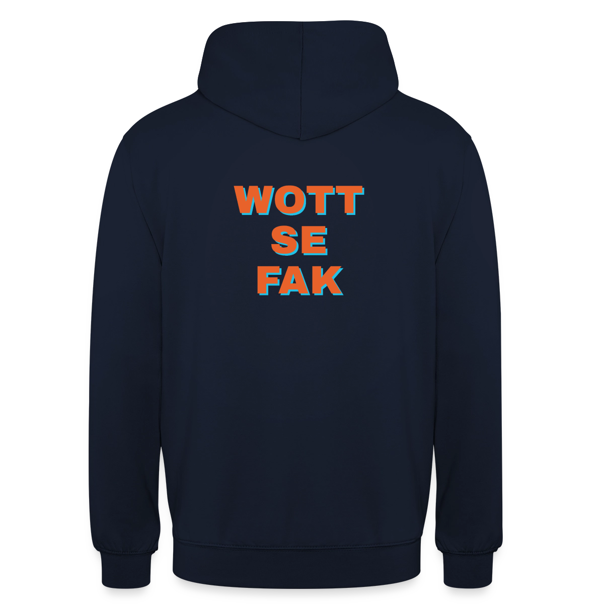 Wott se fak. Block-Motiv Motiv-Hoodie unisex, Farbe Navy