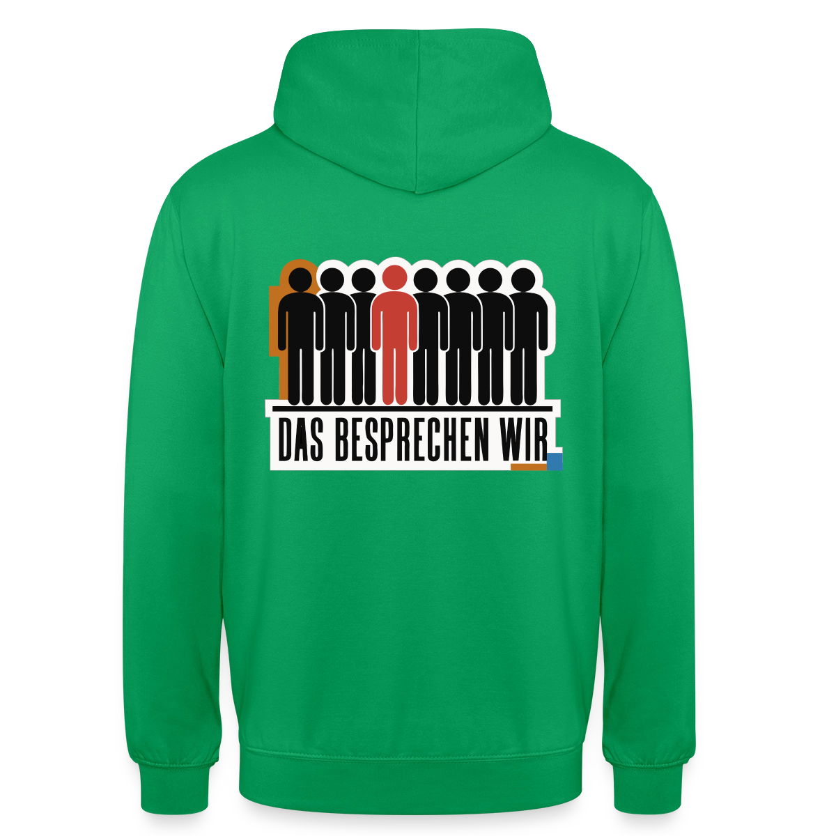 "Das besprechen wir. Isotype-Motiv" Motiv-Hoodie unisex, Farbe Kelly Green
