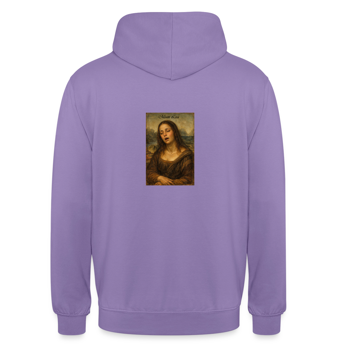 Moan Lisa Motiv-Hoodie unisex, Farbe Lavendel