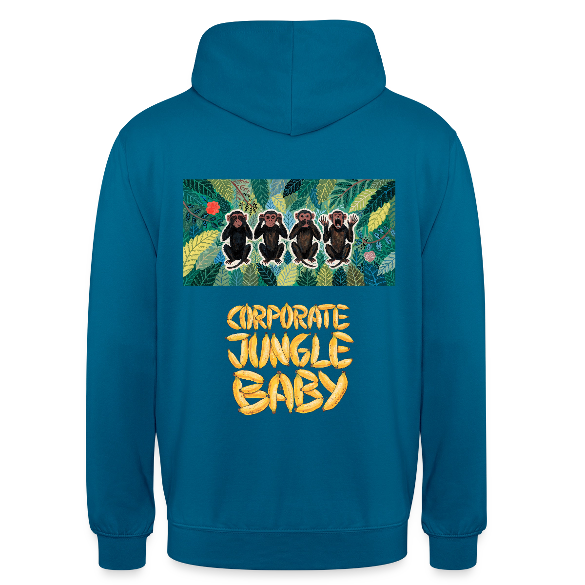 Corporate Jungle, Baby! Motiv-Hoodie unisex, Farbe Tiefseeblau