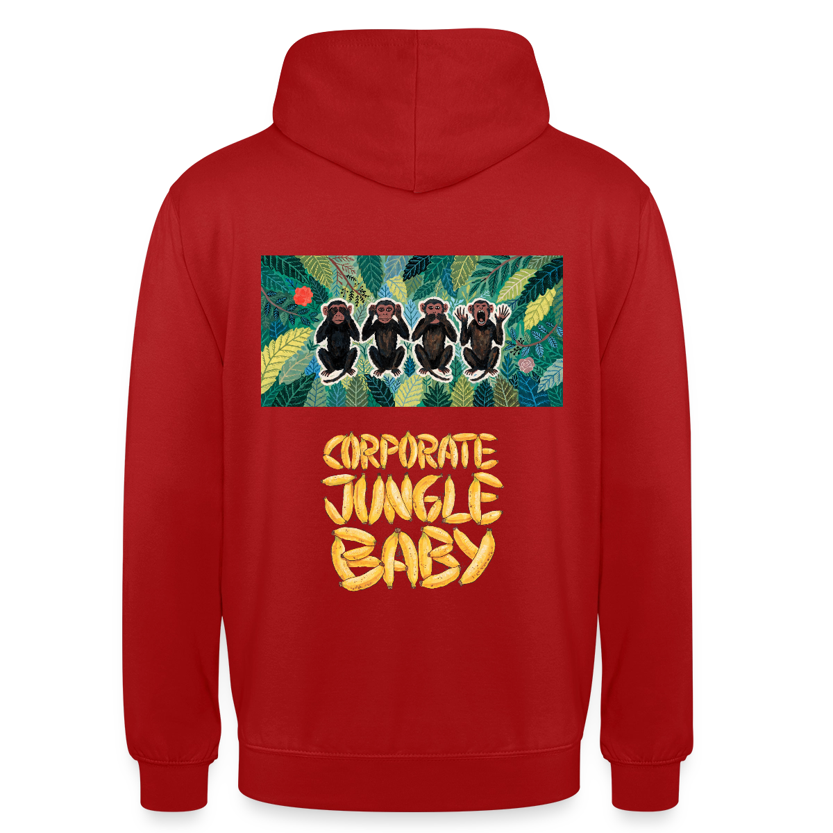 Corporate Jungle, Baby! Motiv-Hoodie unisex, Farbe Rot