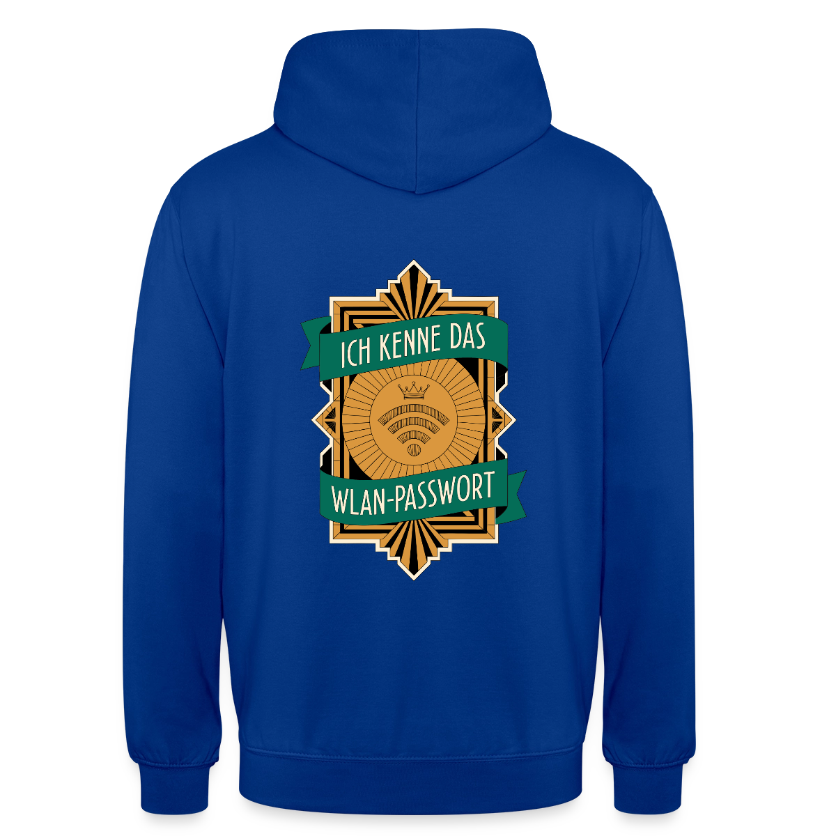 Ich kenne das WLAN-Passwort. Motiv-Hoodie unisex, Farbe Royalblau