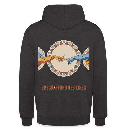 Erschaffung des Likes. Fresko-Motiv Motiv-Hoodie unisex, Farbe Anthrazit