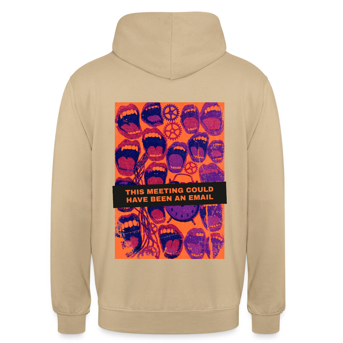 This meeting could have been an email. Raster-Motiv Motiv-Hoodie unisex, Farbe Beige