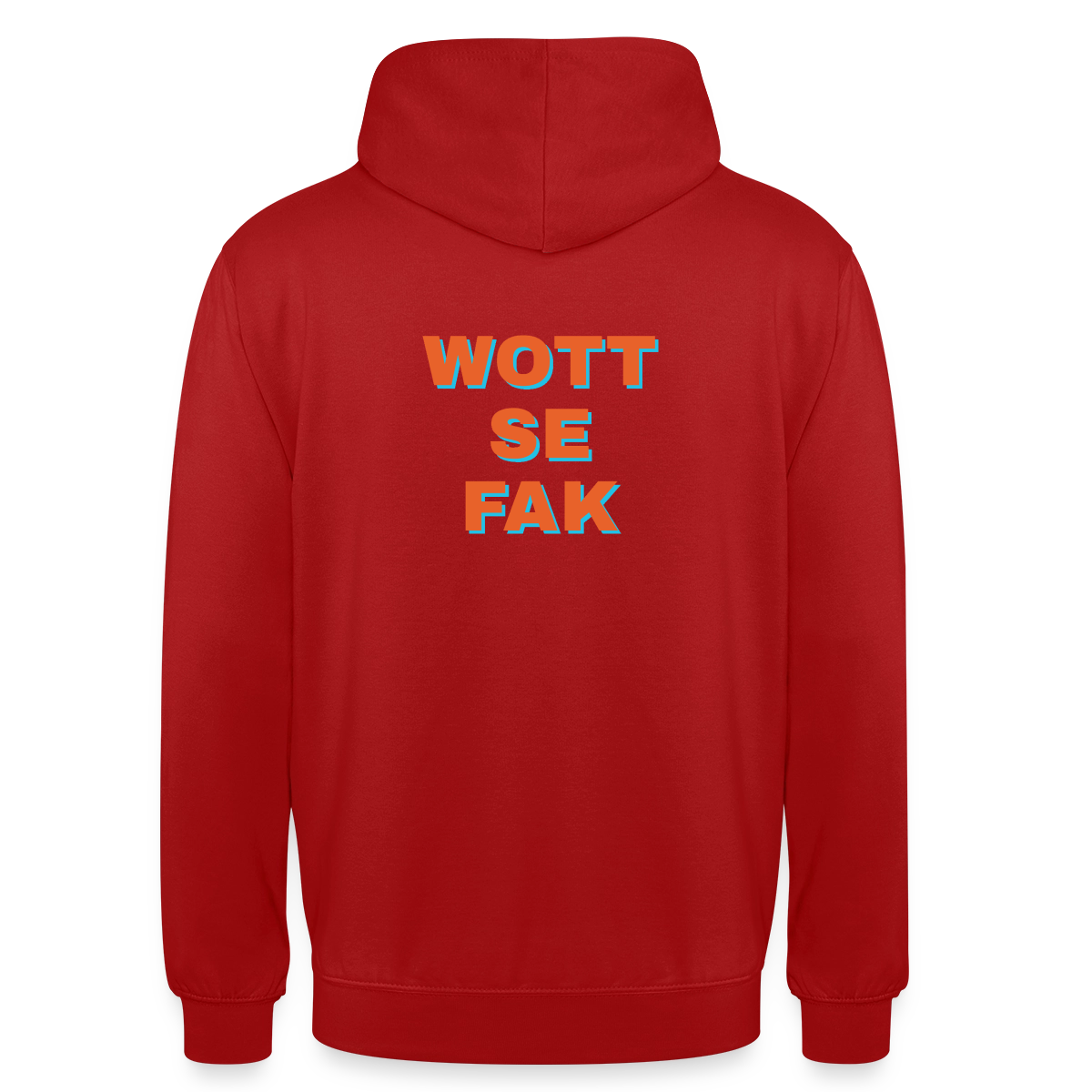 Wott se fak. Block-Motiv Motiv-Hoodie unisex, Farbe Rot