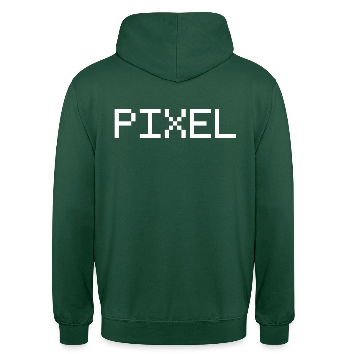 Pixel. Monochrom-Motiv Motiv-Hoodie unisex, Farbe Flaschengrün