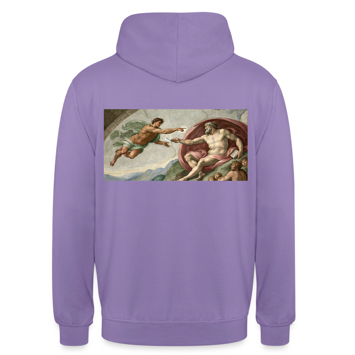 Die Schnittstelle. Renaissance-Motiv Motiv-Hoodie unisex, Farbe Lavendel