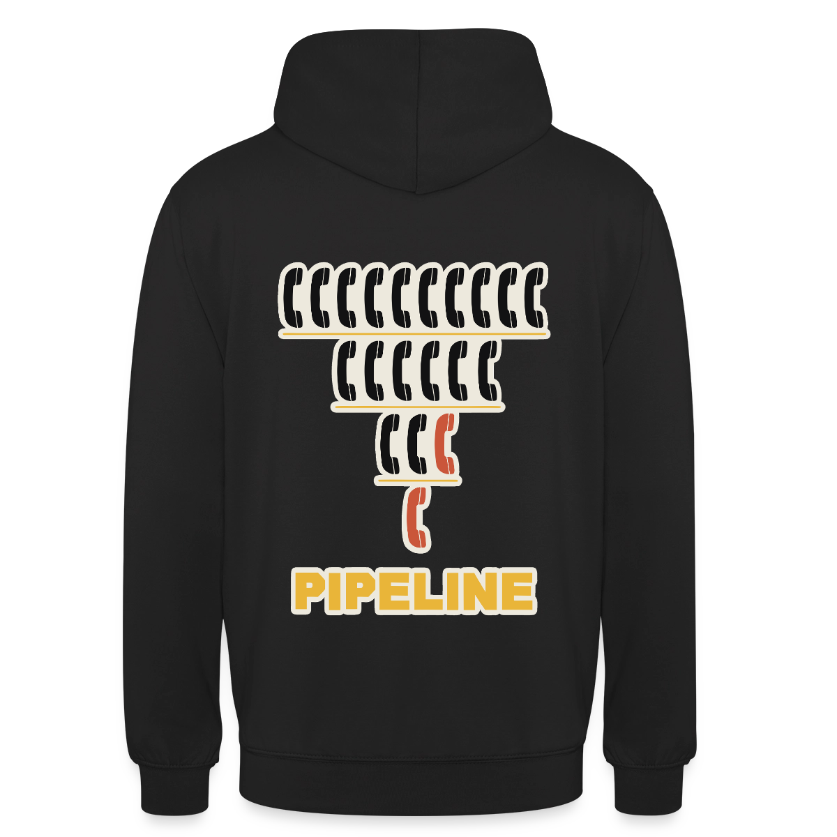Pipeline. Isotype-Motiv Motiv-Hoodie unisex, Farbe Schwarz