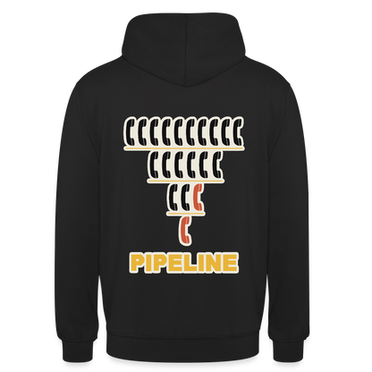 Pipeline. Isotype-Motiv Motiv-Hoodie unisex, Farbe Schwarz