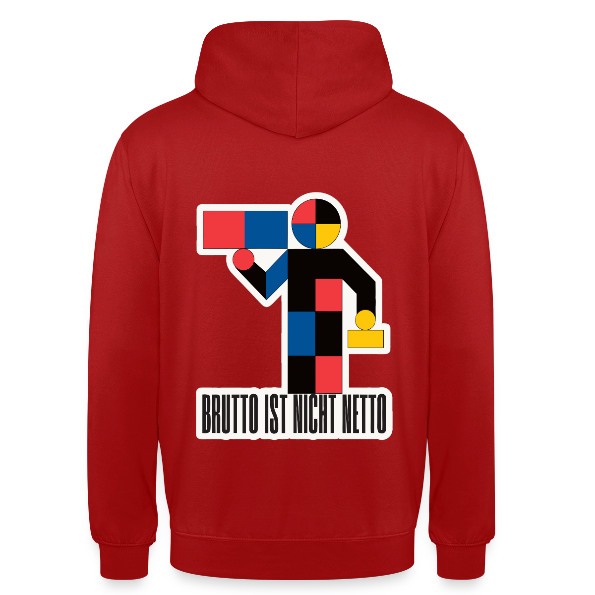 "Brutto ist nicht Netto. Bauhaus-Motiv" Motiv-Hoodie unisex, Farbe Rot