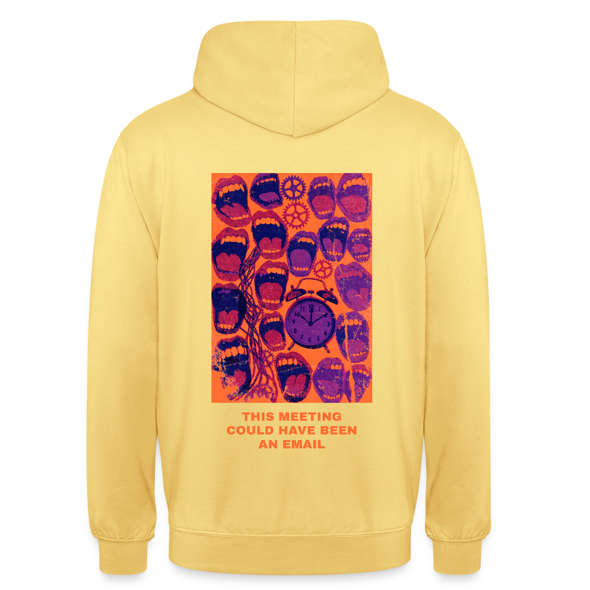 This meeting could have been an email. Popart-Motiv Motiv-Hoodie unisex, Farbe Zitronengelb