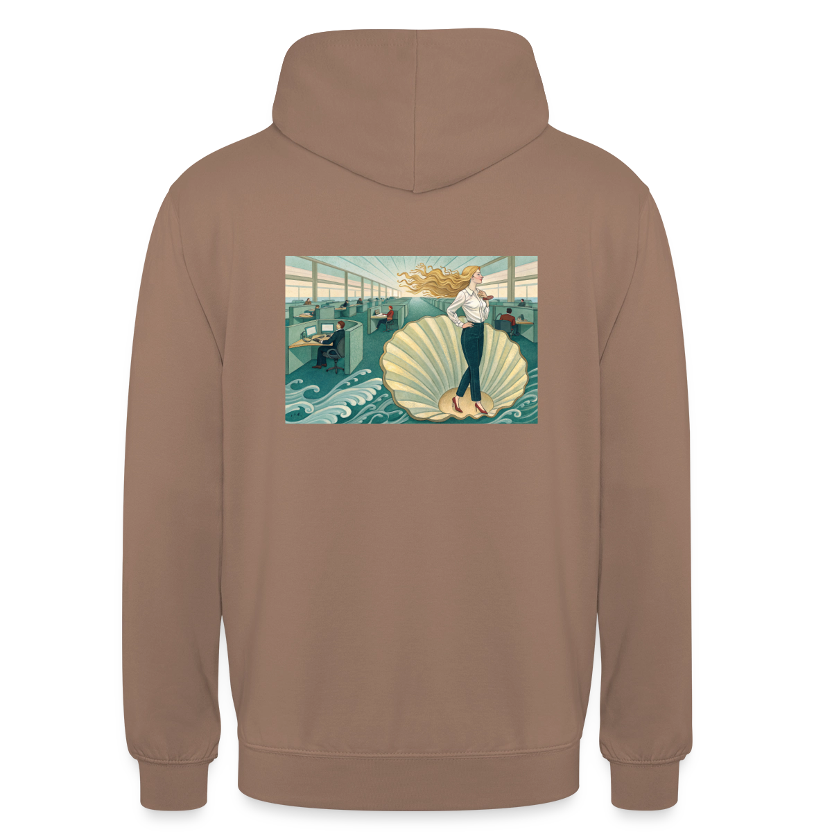 Die Chefin. Renaissance-Motiv Motiv-Hoodie unisex, Farbe Mokka