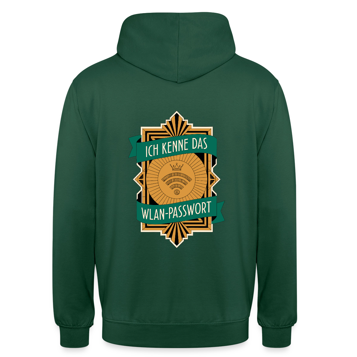 Ich kenne das WLAN-Passwort. Motiv-Hoodie unisex, Farbe Flaschengrün