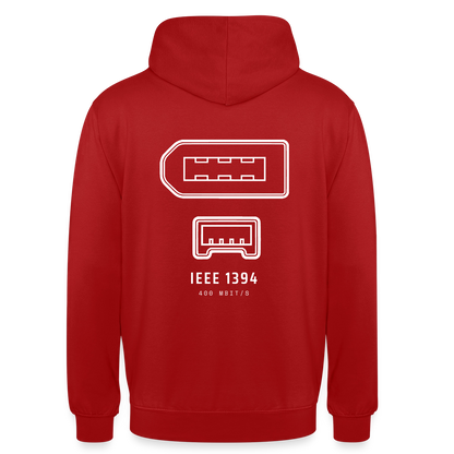 "IEEE 1394, 400 Mbit/s" Motiv-Hoodie unisex, Farbe Rot