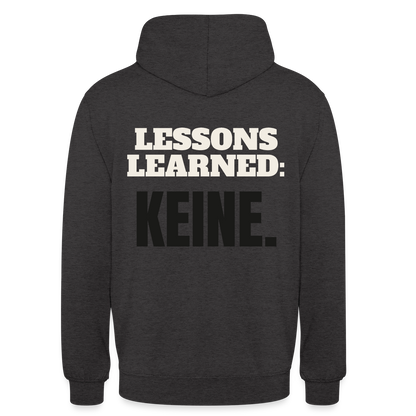 Lessons learned: keine. Motiv-Hoodie unisex, Farbe Anthrazit