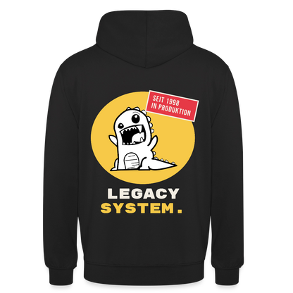 Legacy System. Seit 1998 in Produktion. Motiv-Hoodie unisex, Farbe Schwarz